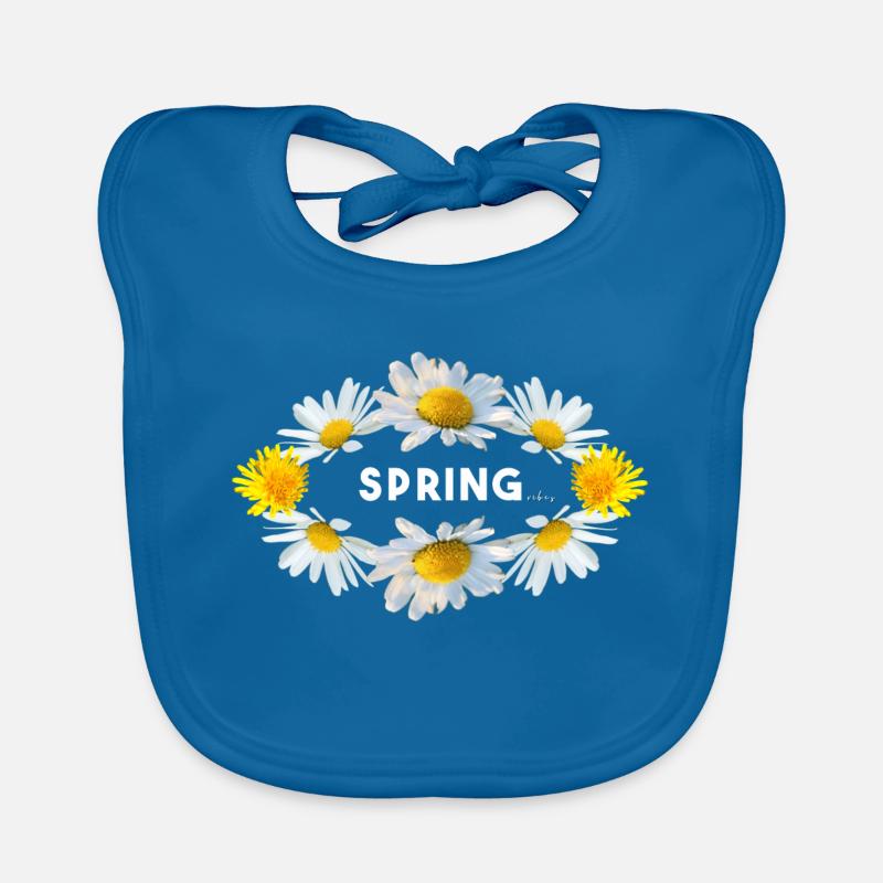 Spring Spring Vibes Flowers Organic Baby Bibs