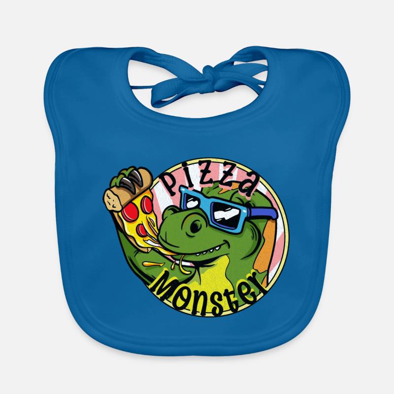 Pizza Monster Pizza Dinosaur cool Pizza Monster Organic Baby Bibs