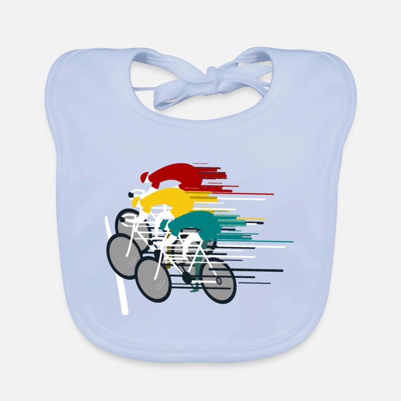 Course cycliste cible sprint objectif ligne d'arrivée roue de vélo de route Bavoir bio Bébé