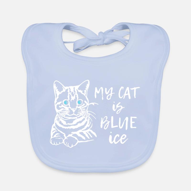 Drôle Mon chat a les yeux bleus ou la glace Bavoir bio Bébé