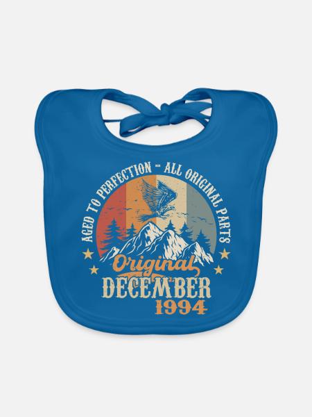 Décembre 1994 Jubilé 1994 Légendes Décembre - Bavoir bio Bébé - bleu paon - Devant