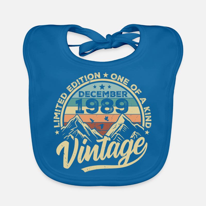 Original December 1989 - 36th Birthday Gift Organic Baby Bibs