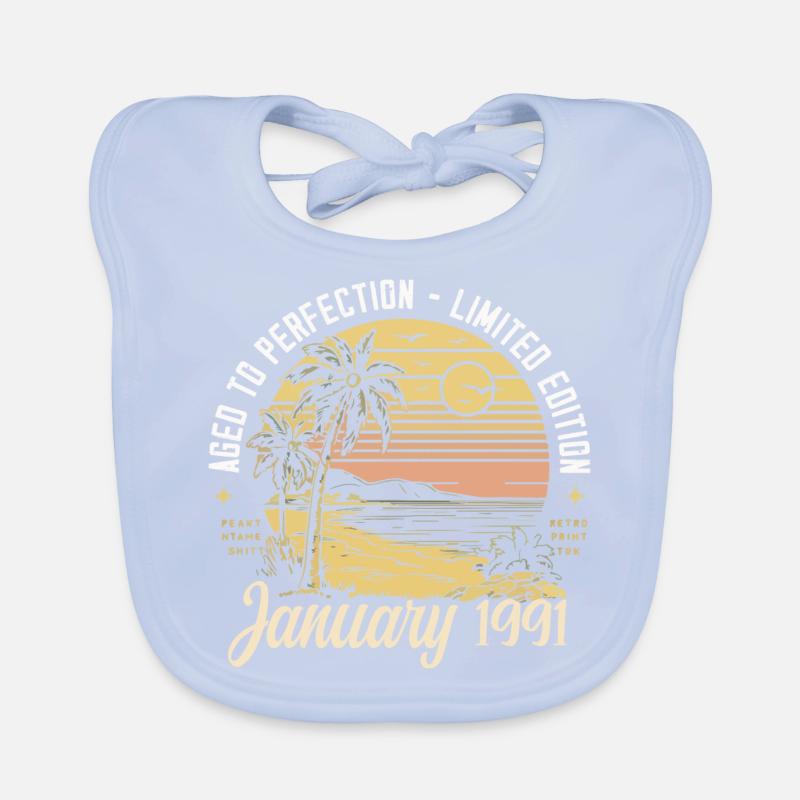 1991 Geburtstag Januar 1991 - Geschenk Januar 1991 Baby Bio-Lätzchen