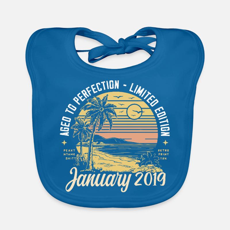 2019 Geburtstag Januar 2019 - Geschenk Januar 2019 Baby Bio-Lätzchen