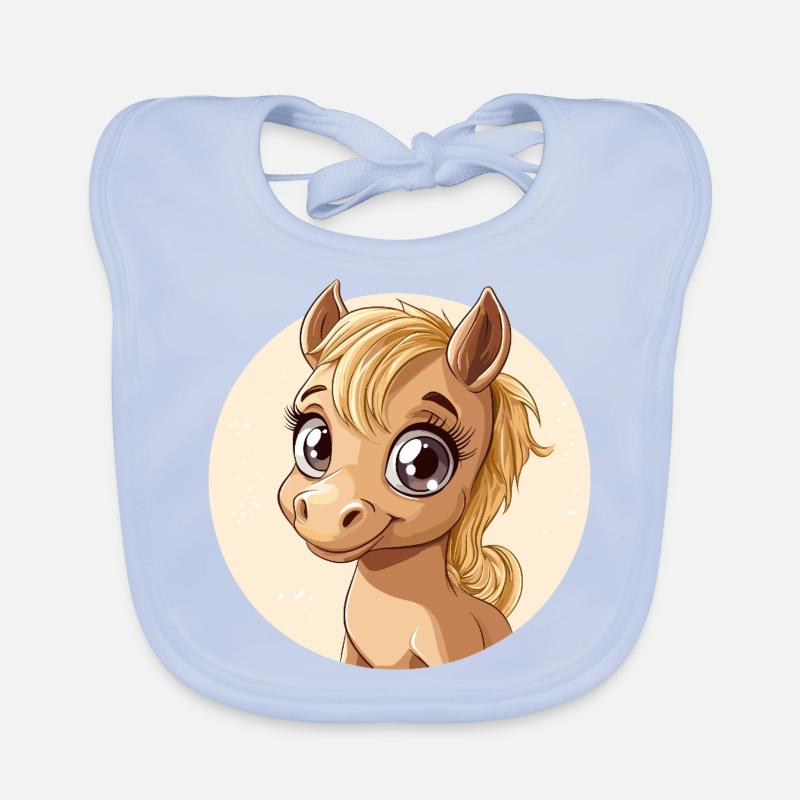 Fröhliches Pony Baby Bio-Lätzchen
