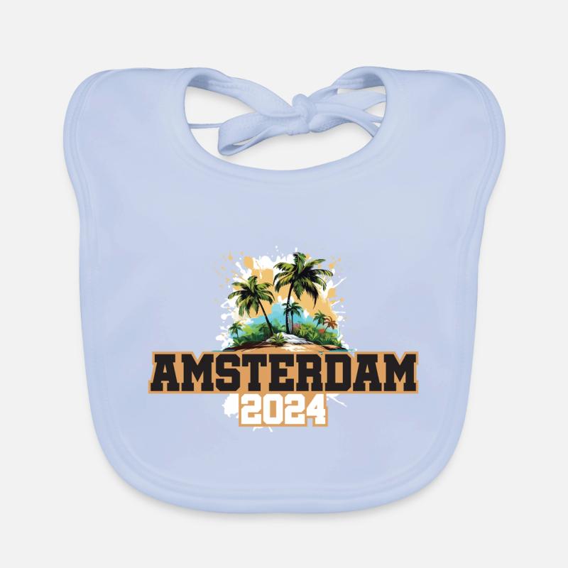 Vacances de voyage à Amsterdam 2024 Bavoir bio Bébé