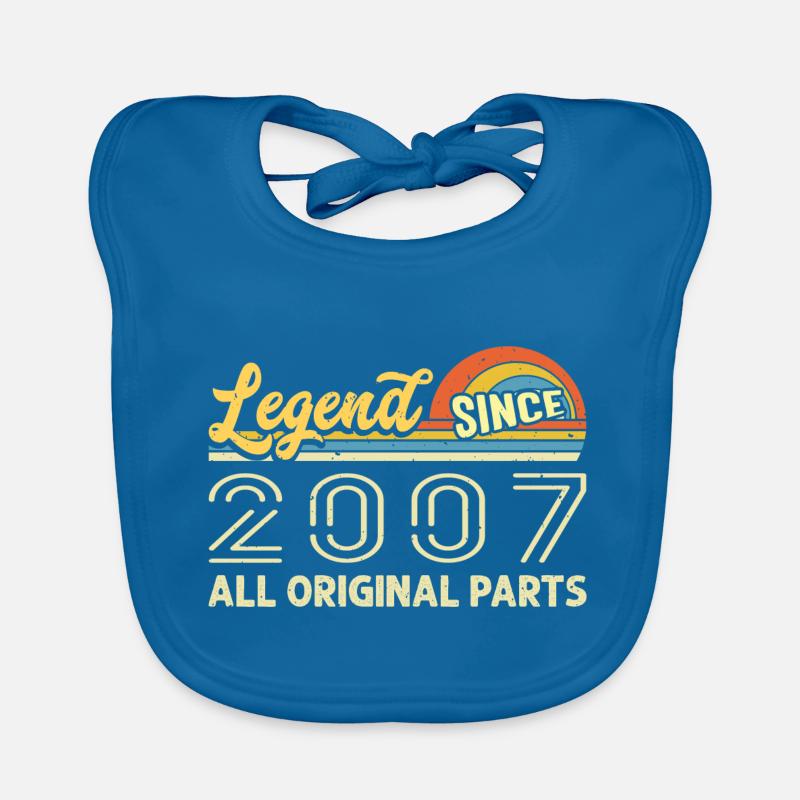 Legendary since 2007 Birthday 2007 Vintage 2007 Organic Baby Bibs