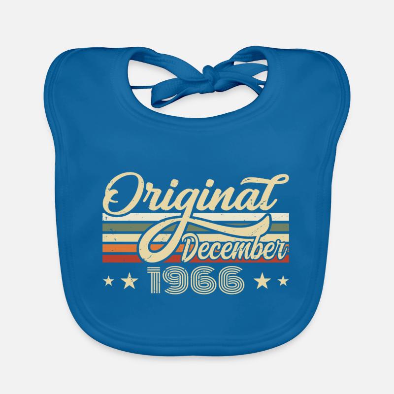 Décembre 1966 - Cadeau d’anniversaire Décembre 1966 - Bavoir bio Bébé - bleu paon