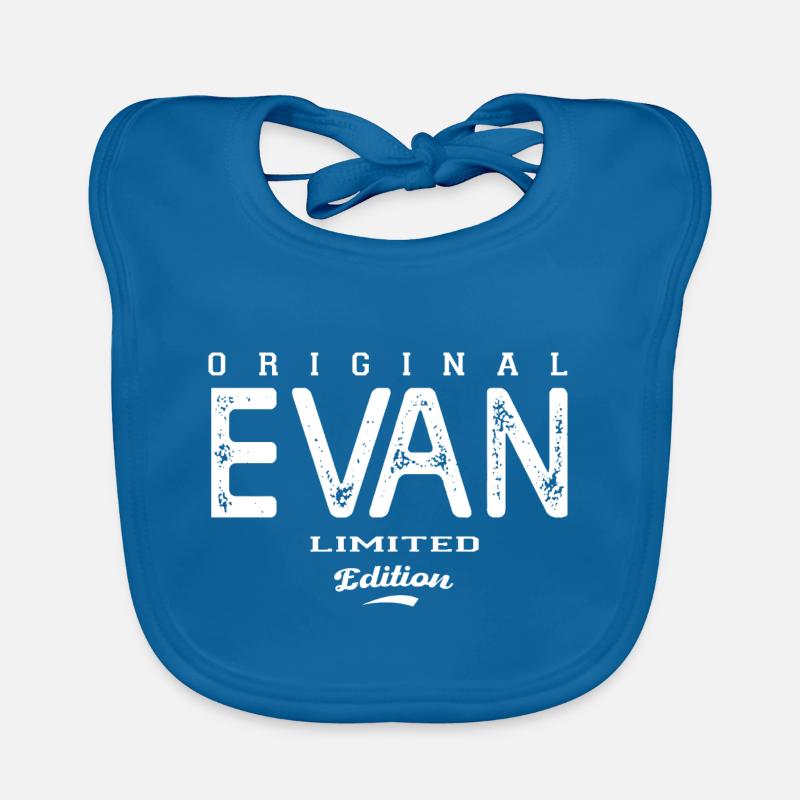 evan Tshirt custom name Evan gift Evan Organic Baby Bibs