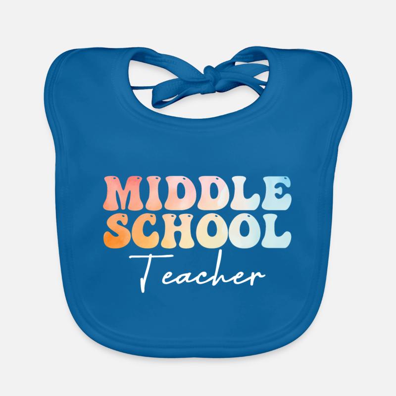 Middle School Teacher Groovy Back to School Organic Baby Bibs