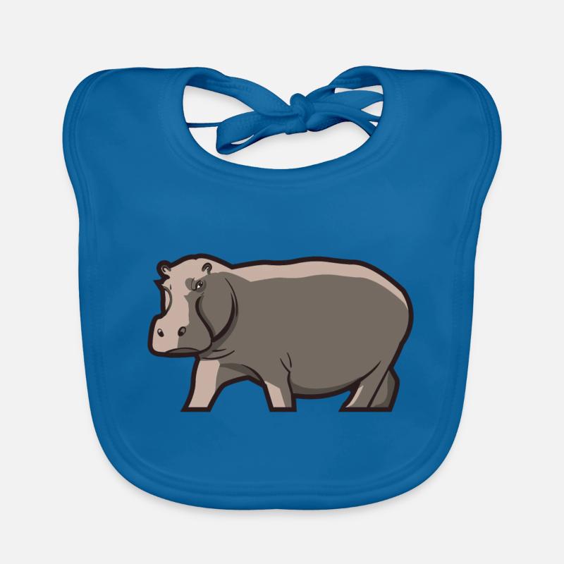Hippopotamus Hippo Flusspferd Nilpferd Geschenk Baby Bio-Lätzchen