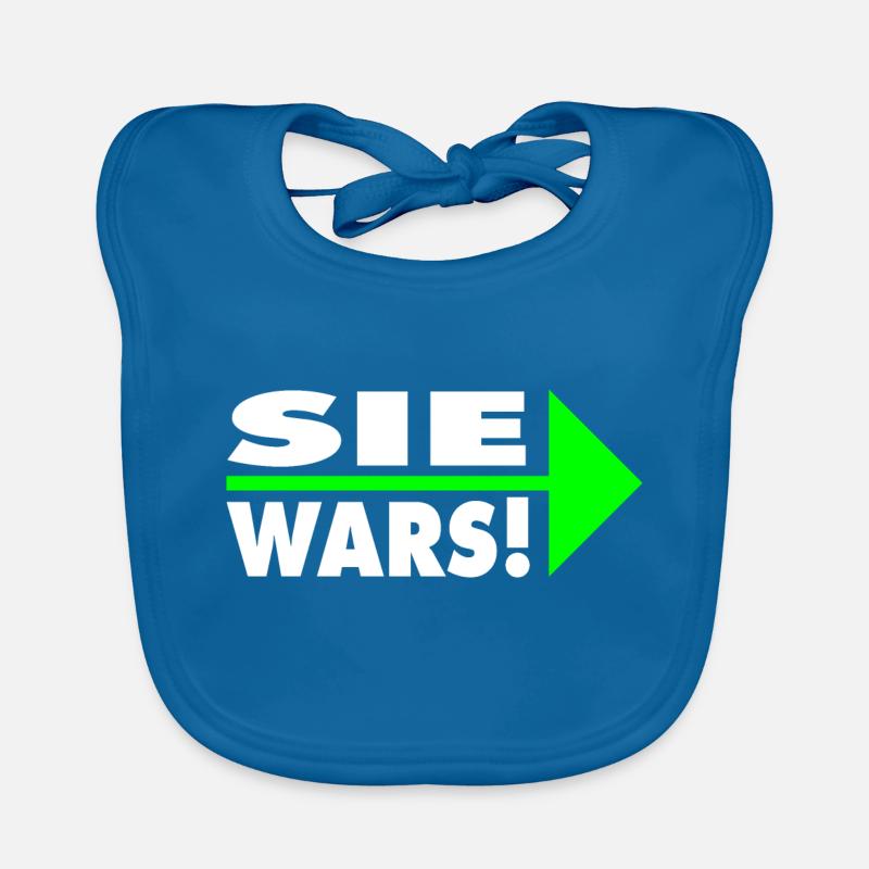 Sie wars! Partner- oder Partyshirt Baby Bio-Lätzchen