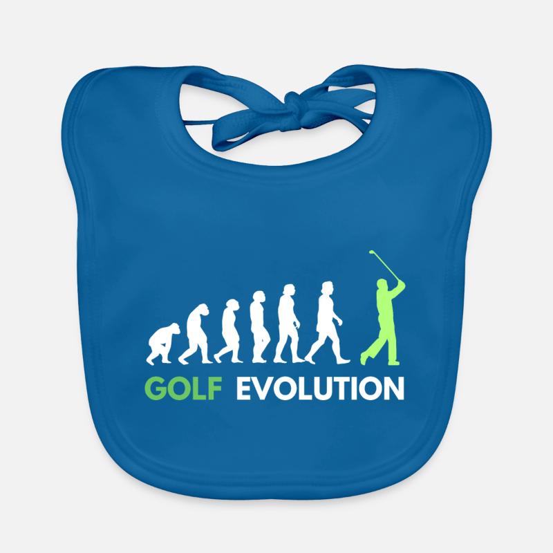 Golf Evolution Golfer Golfen - Baby Bio-Lätzchen - Pfauenblau