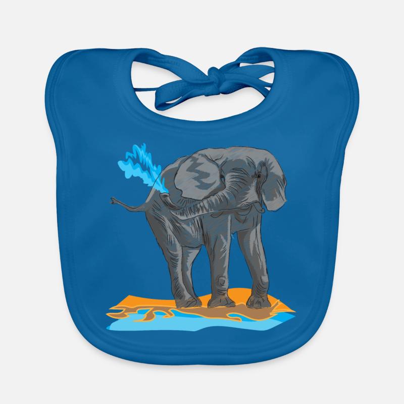 Éléphant proboscis pachyderm afrique ivoire kenya Bavoir bio Bébé