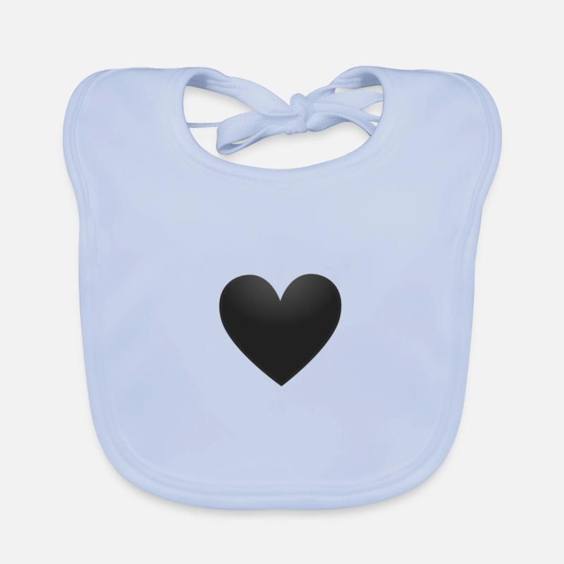 Schwarzes Herz Baby Bio-Lätzchen