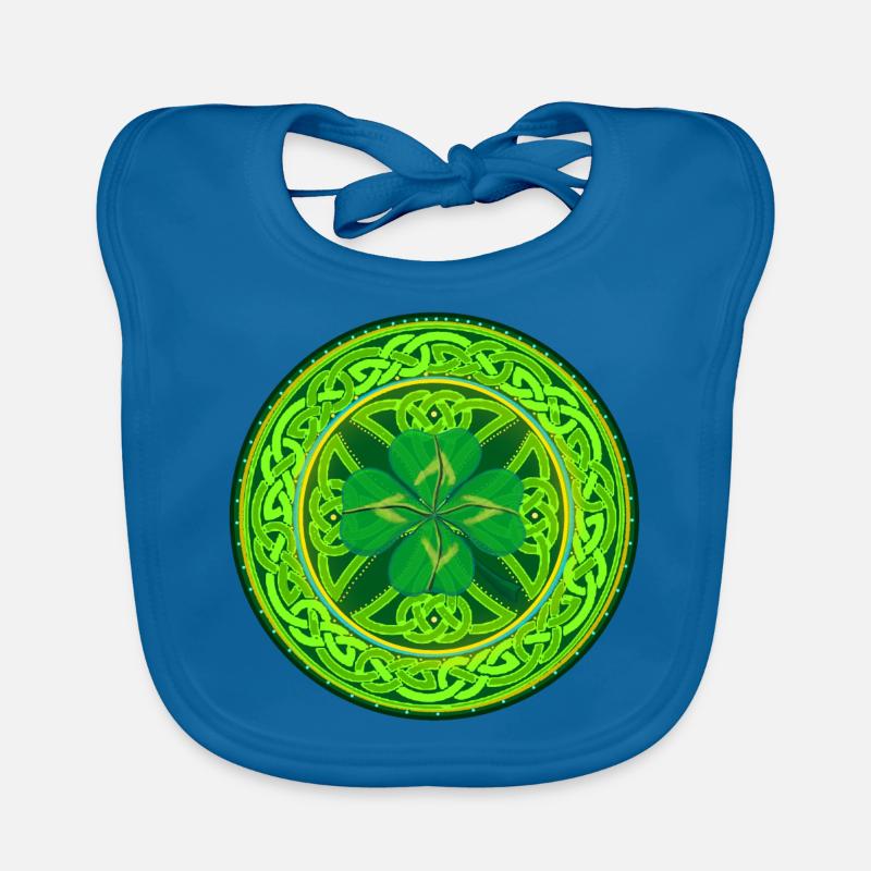 Kleeblatt mit vier Keltischen Blättern Baby Bio-Lätzchen