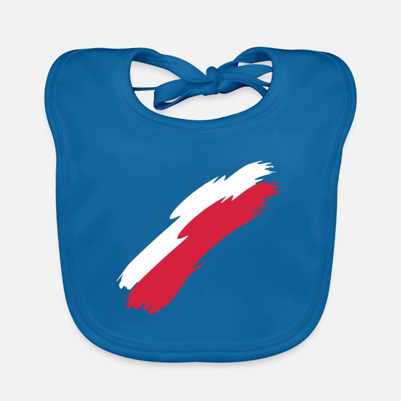 Pologne - Bavoir bio Bébé - bleu paon