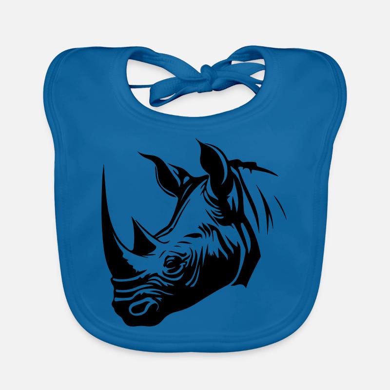 Silhouette d’animal rhinocéros Bavoir bio Bébé