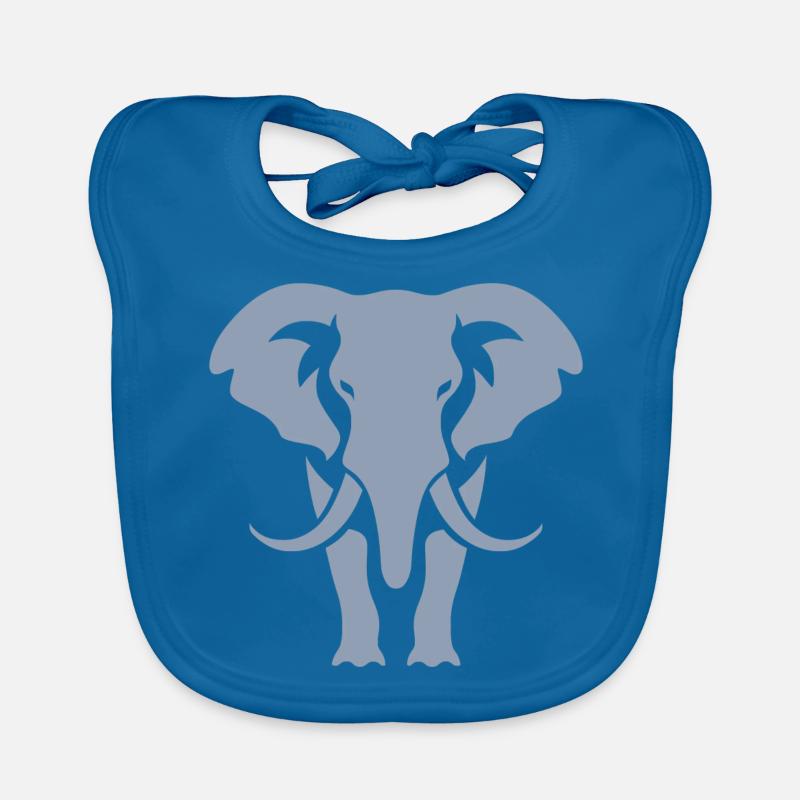 Elefant Silhouette Weiß Logo Baby Bio-Lätzchen