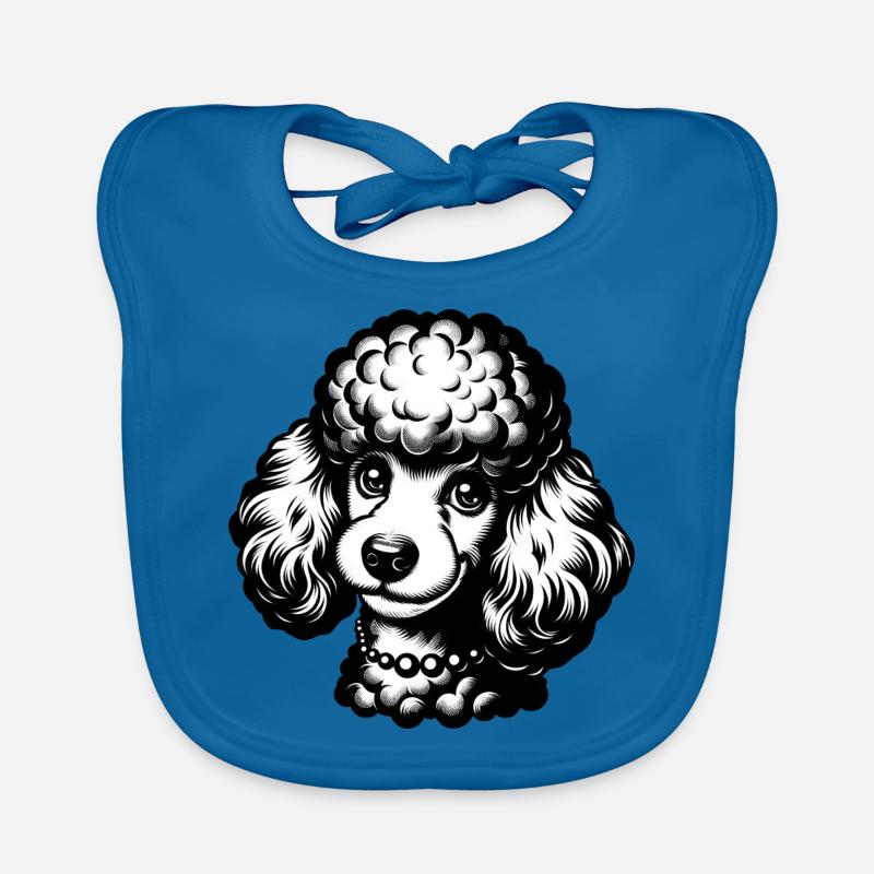 Dessin au crayon de caniche mignon Bavoir bio Bébé