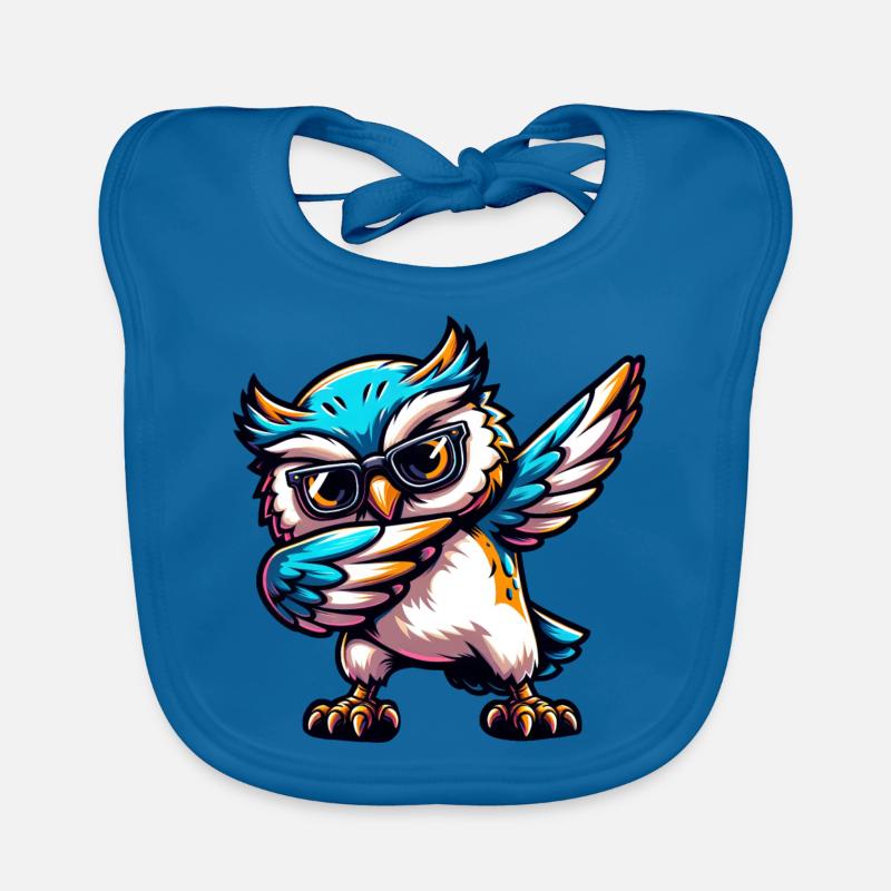 Coole Eule Dabbing Comic Süß Baby Bio-Lätzchen