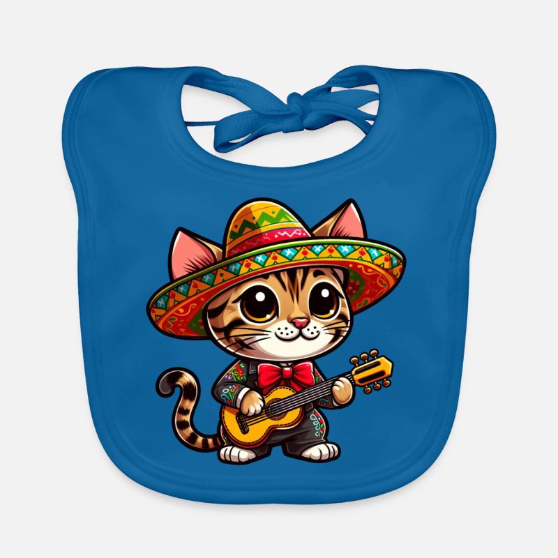 Chat du Bengale dans le rôle du guitariste mariachi Cinco de Mayo Bavoir bio Bébé