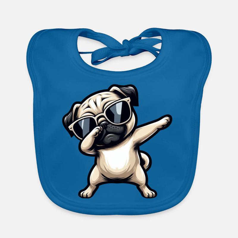 Hund Mops Cool Dab Dabbing Baby Bio-Lätzchen