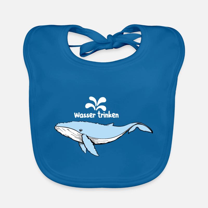 La baleine et l’eau - Bavoir bio Bébé - bleu paon