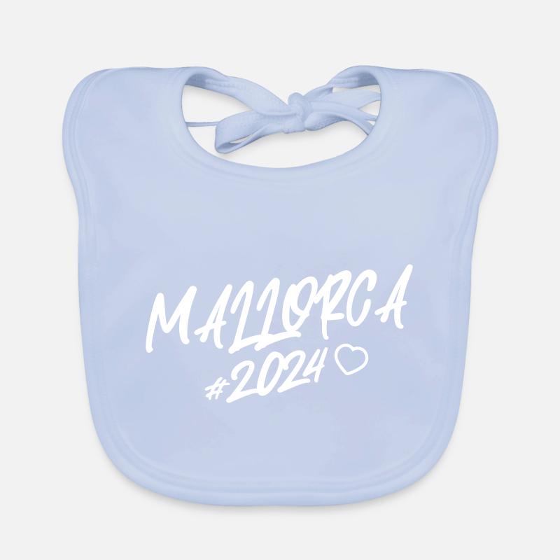 Mallorca 2024 Heart Organic Baby Bibs