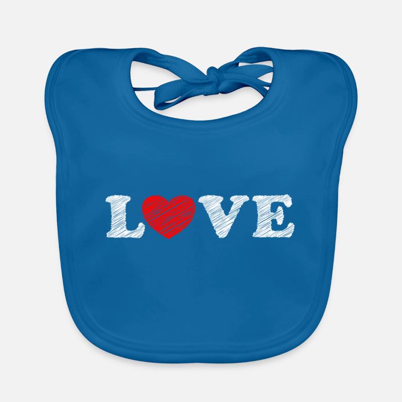 Love Heart Scribble Organic Baby Bibs
