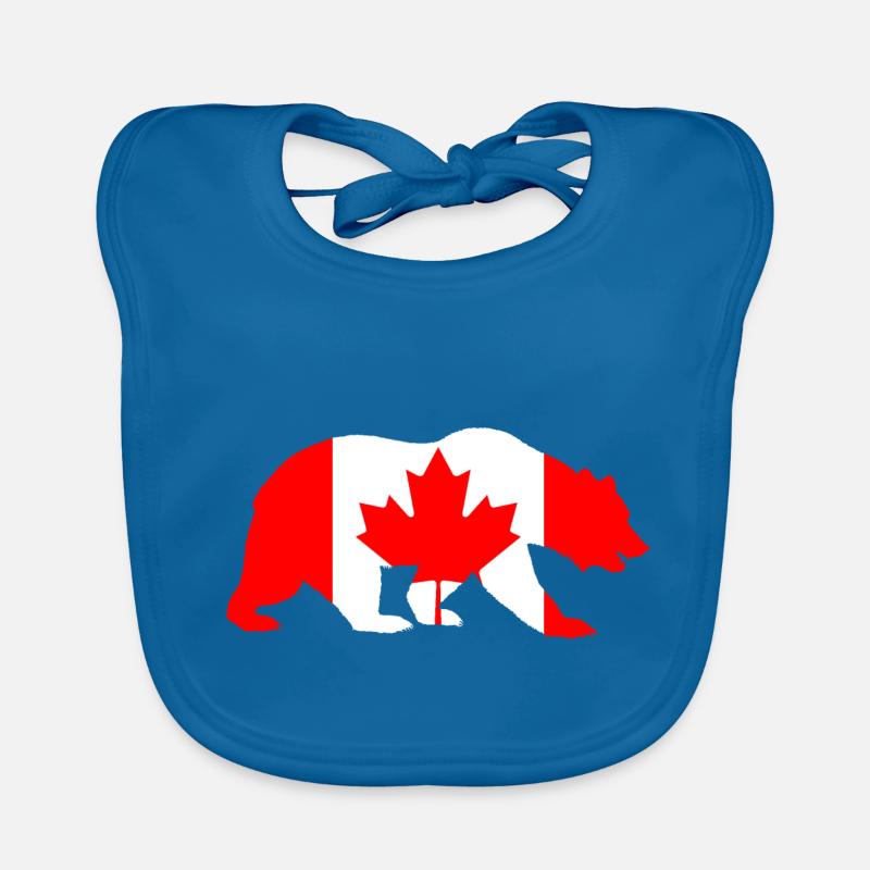 Canada drapeau Canada cadeau de l’ours patriote - Bavoir bio Bébé - bleu paon