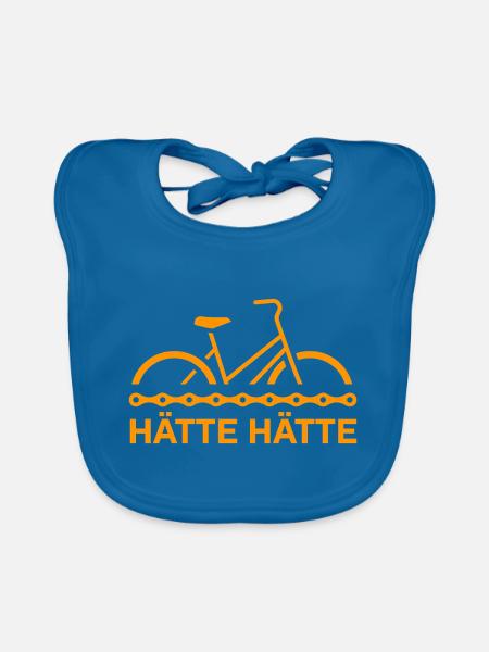 Haette Haette Fahrradkette Geschenk - Baby Bio-Lätzchen - Pfauenblau - Vorne