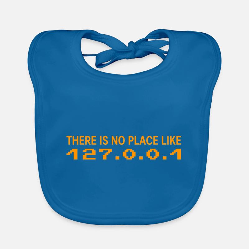 There is no Place like 127 0 0 1 Geschenk - Baby Bio-Lätzchen - Pfauenblau