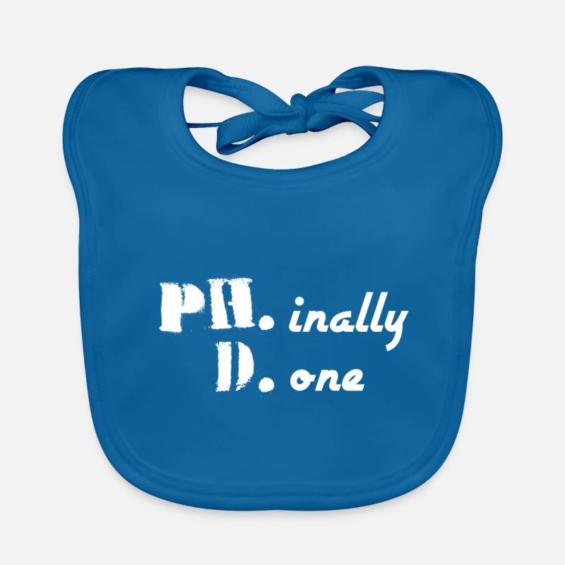 Phinally Done a finalement terminé son cadeau de doctorat - Bavoir bio Bébé - bleu paon