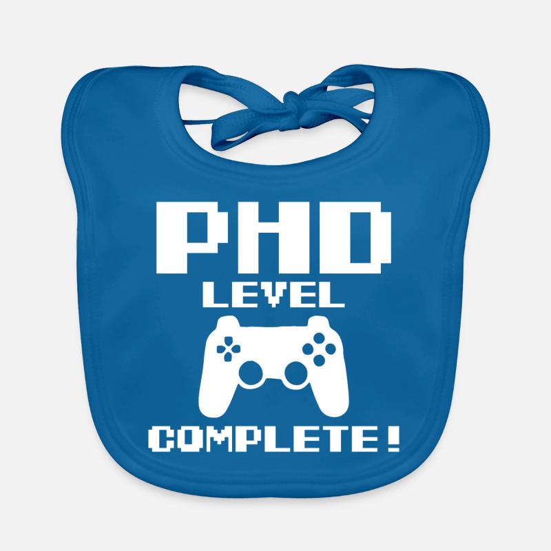 Phd Level Completet Gamer Final Cadeau - Bavoir bio Bébé - bleu paon