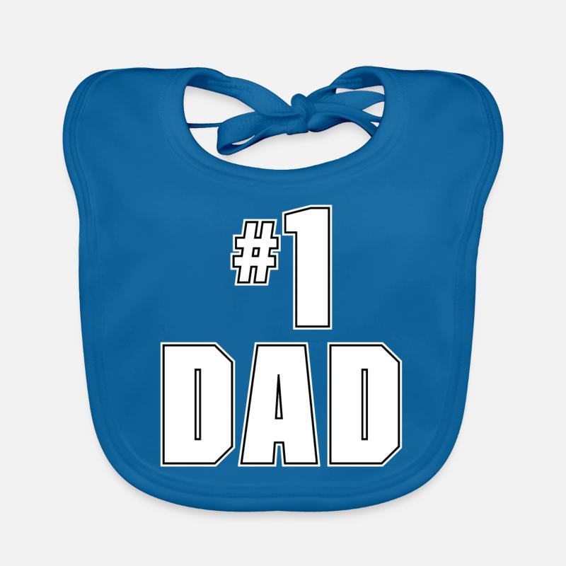 Number 1 Dad Father's Day Gift Organic Baby Bibs