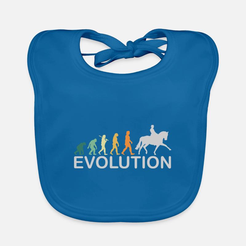 Dressurreiten Pferde Evolution Geschenk Retro Baby Bio-Lätzchen