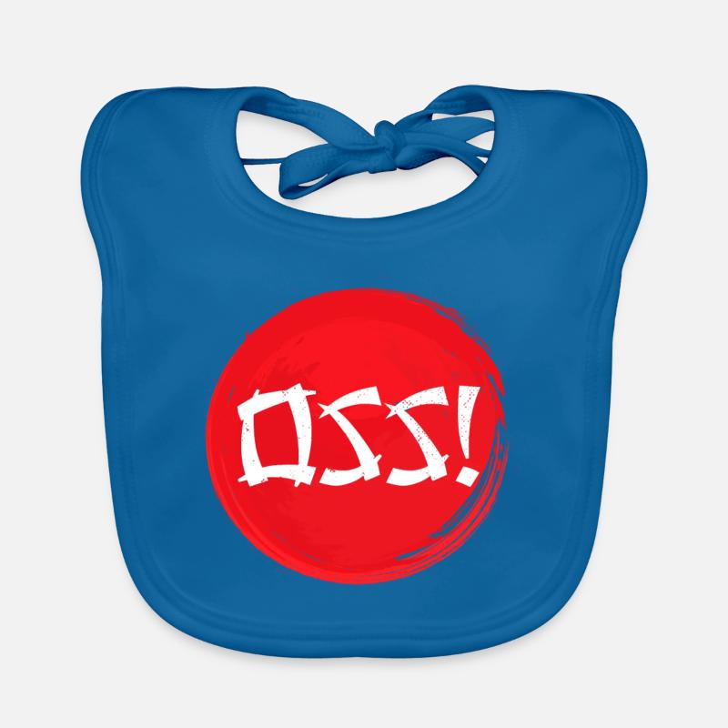 Arts martiaux Oss Osu - Bavoir bio Bébé - bleu paon