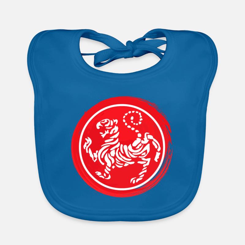 Logo de Karaté Shotokan Tiger - Bavoir bio Bébé - bleu paon