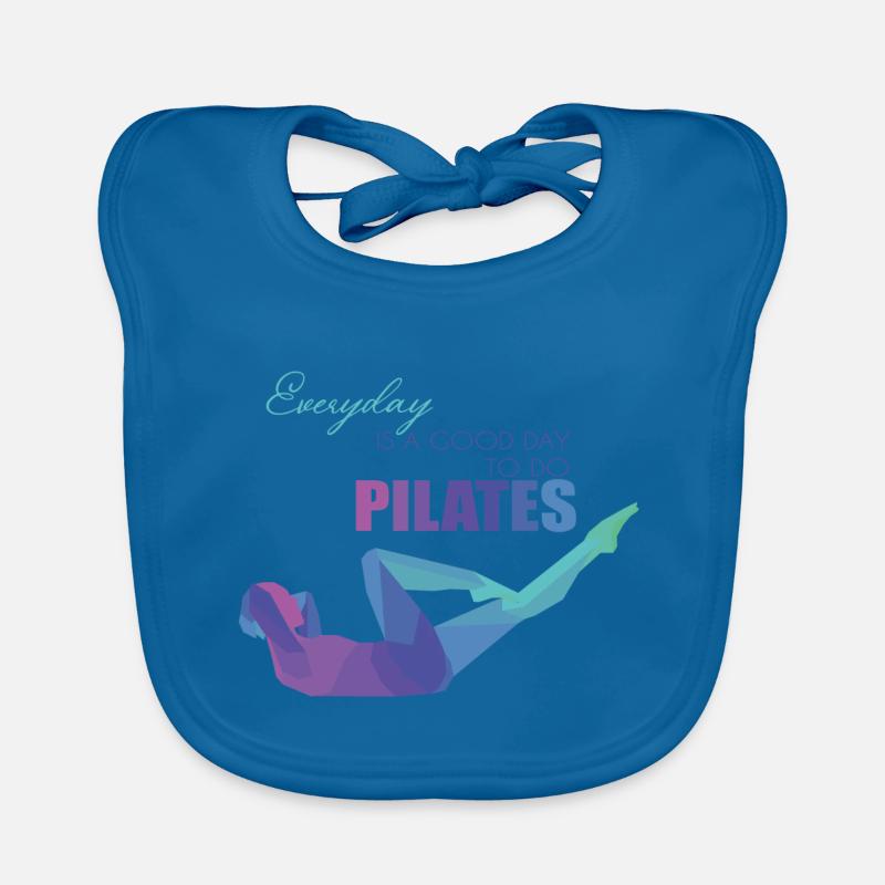 Pilates - Bavoir bio Bébé - bleu paon