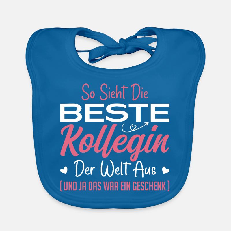 Arbeitskollegin Geschenkidee Beste Kollegin - Baby Bio-Lätzchen - Pfauenblau