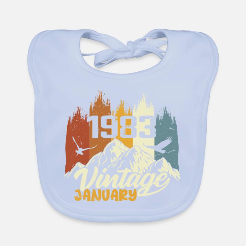 Anniversaire Janvier 1983 - Cadeau Janvier 1983 Bavoir bio Bébé