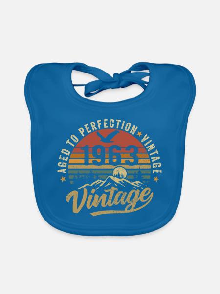 Jahrgang 1963 geboren Legende Geburtstag Geschenk - Baby Bio-Lätzchen - Pfauenblau