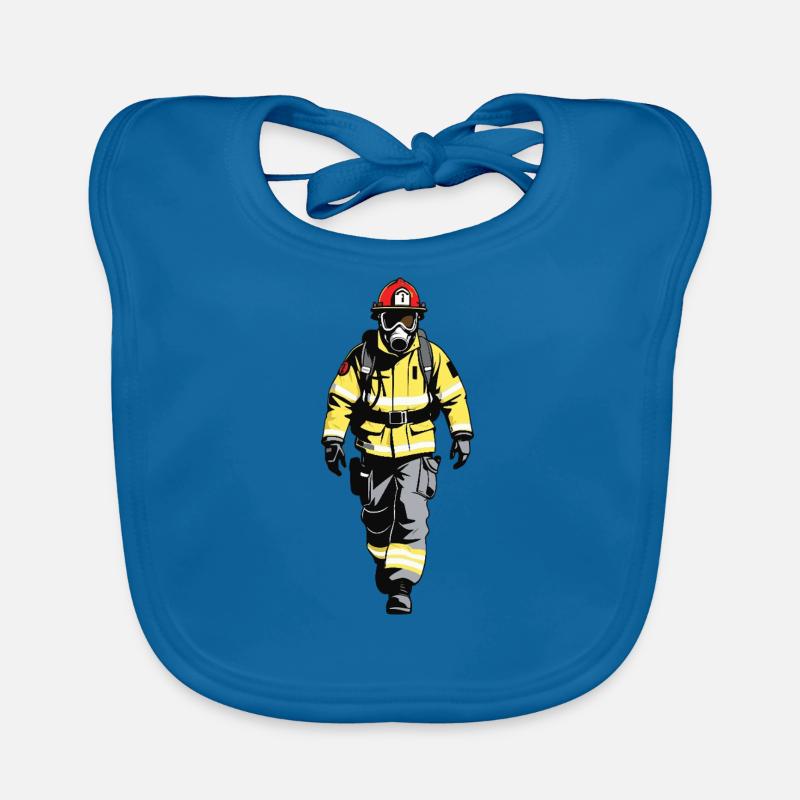 Firefighter - Profession Design Sticker Organic Baby Bibs