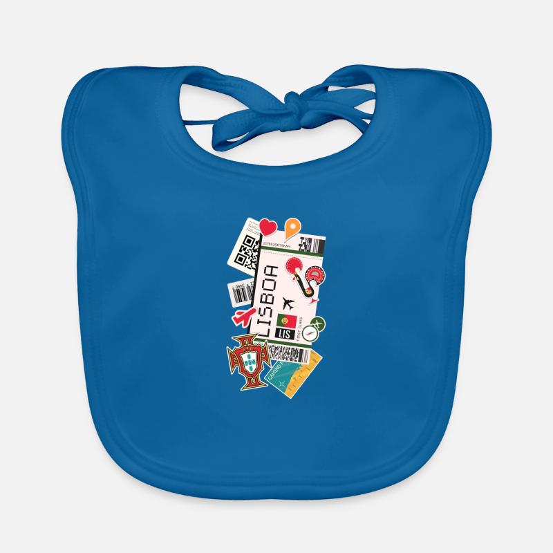Boarding Pass - Boarding Pass - Lisbon - Lisbon Organic Baby Bibs