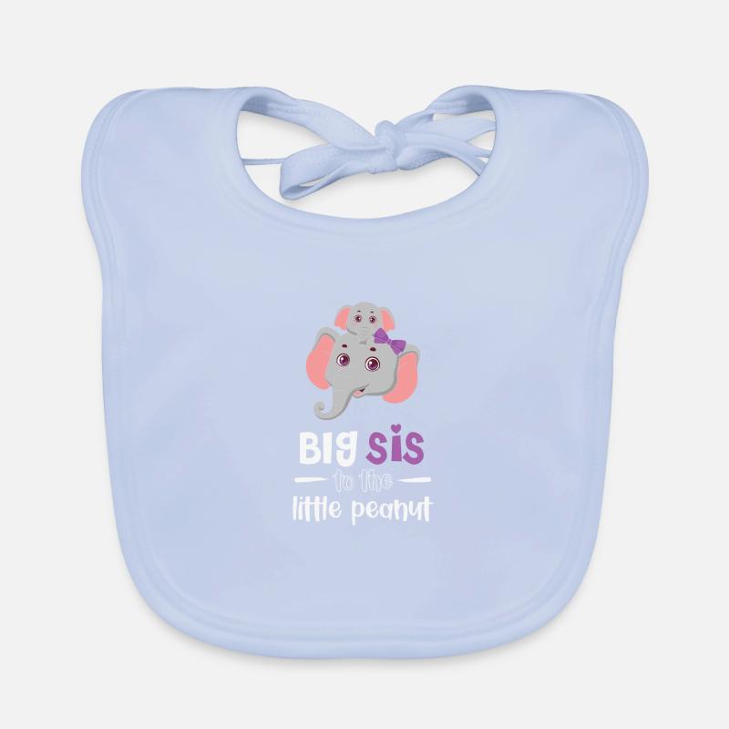 Mignon éléphant grande sœur avec dicton Bavoir bio Bébé