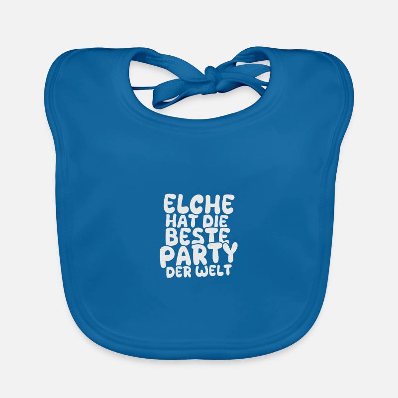 Urlaubsland Elche - Baby Bio-Lätzchen - Pfauenblau
