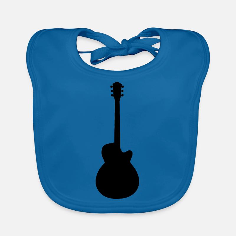 Gitarre Silhouette Baby Bio-Lätzchen