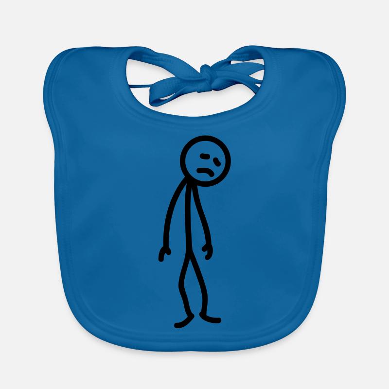Sad unfortunate stick figure depressed Organic Baby Bibs