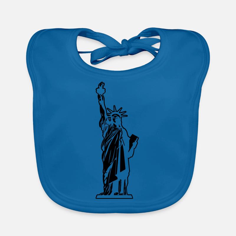Statue de la Liberté liberté symbole de la statue - Bavoir bio Bébé - bleu paon